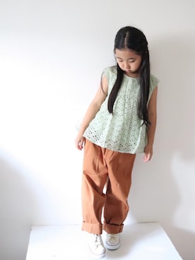 「lulpini（ルルピー二）のアイテム（トップス）」を使った、Neneneさん（キッズ・110cm）の春コーディネート