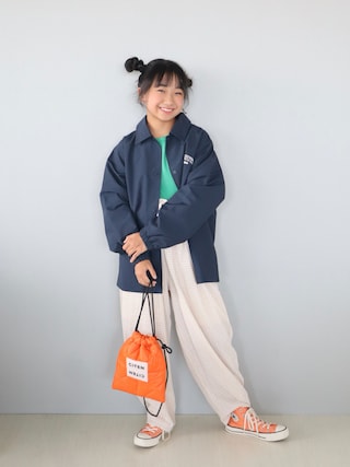 「LOWRYS FARM(ローリーズファーム)のチェックバルーンパンツ 1051091(その他パンツ)」を使った、Neneneさん(キッズ・142cm)の秋コーディネート