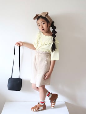 「NHT（エヌエイチティー）のアイテム」を使った、Neneneさん（キッズ・110cm）の夏コーディネート