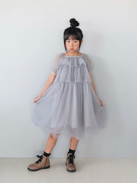 「アイテム（ワンピース/ドレス）」を使った、Neneneさん（キッズ・132cm）の夏コーディネート