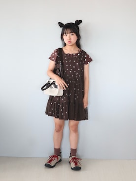 「KEEN（キーン）のJASPER / ジャスパー / レディース スニーカー（スニーカー、ベージュ系）」を使った、Neneneさん（キッズ・142cm）の夏コーディネート