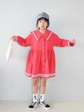 「VANS(バンズ)のアイテム」を使った、Neneneさん(キッズ・140cm)の春コーディネート