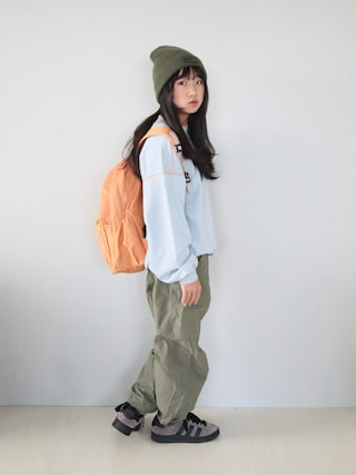 「CIAOPANIC TYPY(チャオパニックティピー)の【KIDS】21L バックパックM【minepack】《ジュニアサイズあり》(バックパック/リュック)」を使った、Neneneさん(キッズ・144cm)の秋コーディネート