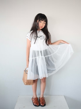 「アイテム（ワンピース/ドレス）」を使った、Neneneさん（キッズ・131cm）の夏コーディネート