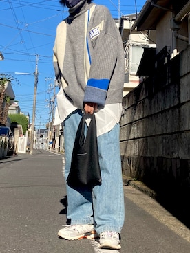 「ADER error」｜「アイテム（スニーカー）」を使った、因果さん（メンズ・182cm）の冬コーディネート