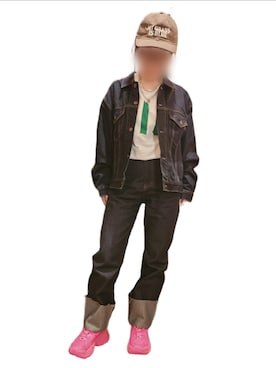 「MAISON KITSUNE」｜「アイテム（デニムジャケット）」を使った、HTMさん（レディース・153cm）の春コーディネート