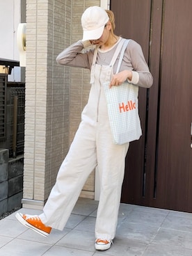 「reca（レカ）のアイテム（オールインワン・サロペット）」を使った、ともぞうでらっくすさん（レディース・167cm）の春コーディネート