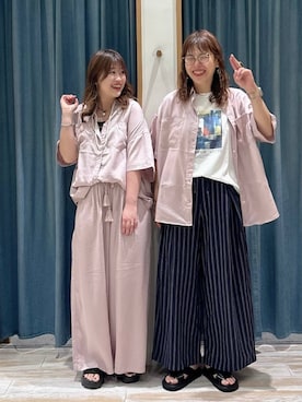 「BAYFLOW（ベイフロー）のアイテム（パンツ）」を使った、akariさん（レディース・161cm）の春コーディネート