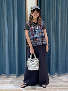 「BAYFLOW（ベイフロー）のアイテム」を使った、akariさん（レディース・161cm）の夏コーディネート