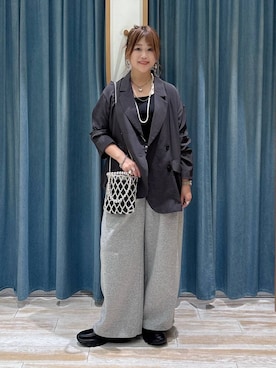 「アイテム（アンダーウェア、ブラック系）」を使った、akariさん（レディース・161cm）の秋コーディネート