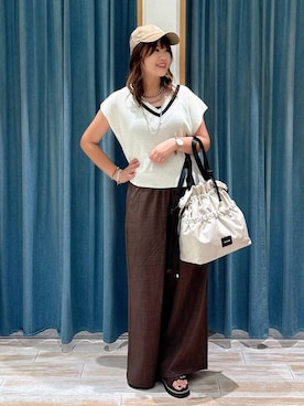 「アイテム（キャップ）」を使った、akariさん（レディース・161cm・30代）の夏コーディネート