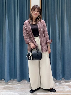 「BAYFLOW（ベイフロー）のアイテム（パンツ）」を使った、akariさん（レディース・161cm）の春コーディネート