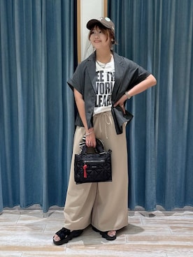 「BAYFLOW（ベイフロー）のアイテム」を使った、akariさん（レディース・161cm）の夏コーディネート
