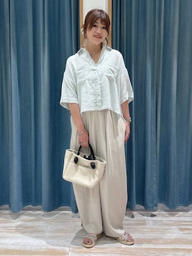 「BAYFLOW（ベイフロー）のエスニックロープサンダル（サンダル、シルバー系）」を使った、akariさん（レディース・161cm）の春コーディネート