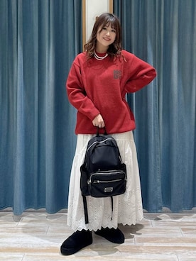 「BAYFLOW（ベイフロー）のマルチパールネックレス（ネックレス）」を使った、akariさん（レディース・161cm）の秋コーディネート