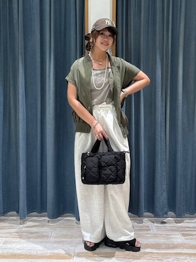 「BAYFLOW（ベイフロー）のアイテム」を使った、akariさん（レディース・161cm）の夏コーディネート