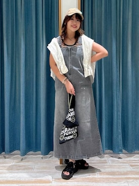 「アイテム（ジャンパースカート）」を使った、akariさん（レディース・161cm・30代）の夏コーディネート