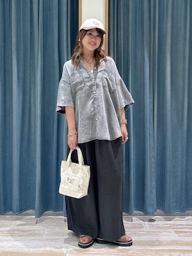 「FRUIT OF THE LOOM（フルーツオブザルーム）のアイテム」を使った、akariさん（レディース・161cm）の夏コーディネート