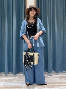 「BAYFLOW（ベイフロー）のアイテム（帽子）」を使った、akariさん（レディース・161cm）の春コーディネート