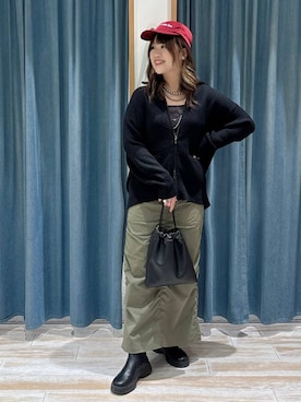 「BAYFLOW（ベイフロー）の[ストレッチ入り]裏起毛ベイカースカート（スカート）」を使った、akariさん（レディース・161cm）の秋コーディネート