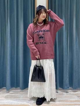 「アイテム（ニットキャップ/ビーニー）」を使った、akariさん（レディース・161cm・30代）の秋コーディネート