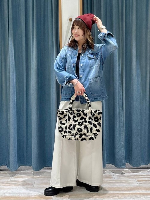 500mlのペットボトルも入る]レオパードボアロゴトートM（トートバッグ