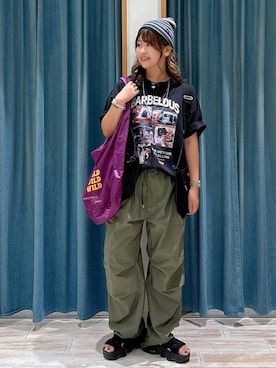 「アイテム（ニットキャップ/ビーニー）」を使った、akariさん（レディース・161cm）の夏コーディネート