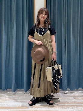 「BAYFLOW（ベイフロー）のアイテム（帽子）」を使った、akariさん（レディース・161cm）の春コーディネート