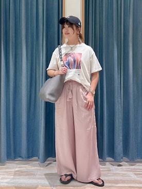 「LOWRYS FARM（ローリーズファーム）のステンレスブレス　327181（ブレスレット、グレー系）」を使った、akariさん（レディース・161cm）の夏コーディネート