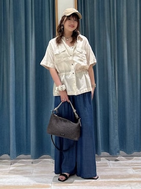 「BAYFLOW（ベイフロー）のアイテム（パンツ）」を使った、akariさん（レディース・161cm）の春コーディネート