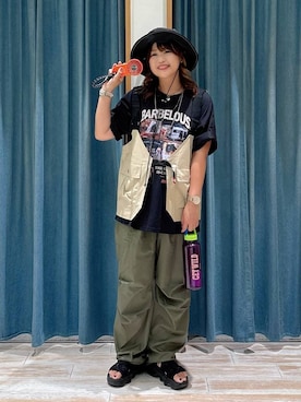 「アイテム（食器/キッチン、パープル系）」を使った、akariさん（レディース・161cm）の夏コーディネート