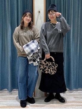 「BAYFLOW（ベイフロー）の[ストレッチ入り]裏起毛ベイカースカート（スカート）」を使った、akariさん（レディース・161cm）の秋コーディネート