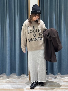 「体型カバー」｜「アイテム（チェスターコート）」を使った、akariさん（レディース・161cm）の冬コーディネート