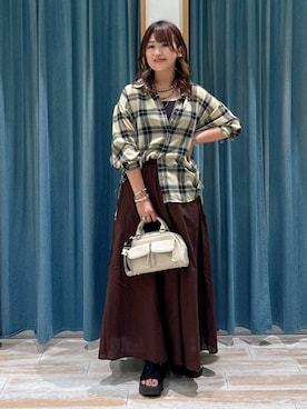 「bijorie（ビジュリィ）の【bijorie】カップ付きバッククロスキャミ／NEW BASIC 25SS（インナーウェア/肌着）」を使った、akariさん（レディース・161cm）の夏コーディネート