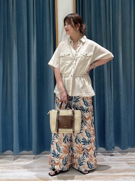 「BAYFLOW（ベイフロー）のアイテム（パンツ）」を使った、akariさん（レディース・161cm）の春コーディネート