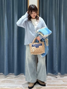 「BAYFLOW（ベイフロー）のマルチパールネックレス（ネックレス）」を使った、akariさん（レディース・161cm）の秋コーディネート