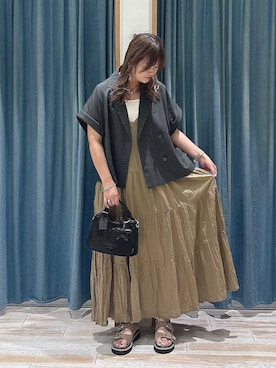 「LOWRYS FARM（ローリーズファーム）のステンレスブレス　327181（ブレスレット、グレー系）」を使った、akariさん（レディース・161cm）の夏コーディネート