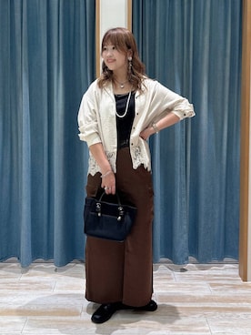 「アイテム（アンダーウェア、ブラック系）」を使った、akariさん（レディース・161cm）の秋コーディネート