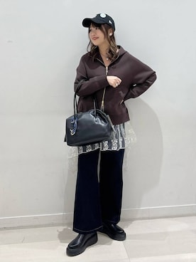 「GLOBAL WORK（グローバルワーク）のアイテム（パーカー）」を使った、akariさん（レディース・161cm）の冬コーディネート