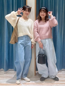 「BAYFLOW（ベイフロー）のアイテム（パンツ）」を使った、akariさん（レディース・161cm）の冬コーディネート