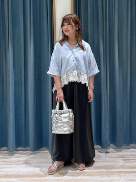 「BAYFLOW（ベイフロー）のアイテム」を使った、akariさん（レディース・161cm）の夏コーディネート