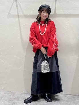 「アイテム（ネックレス）」を使った、akariさん（レディース・161cm・30代）の冬コーディネート