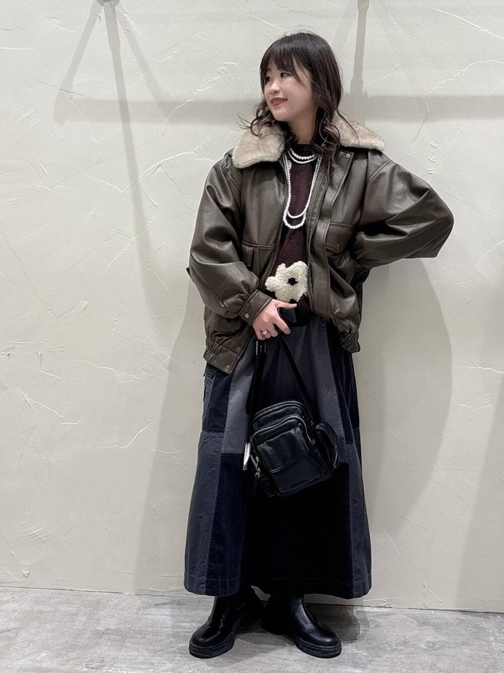 niko and（ニコアンド）の「フェイクレザー2WAYアソートブルゾン