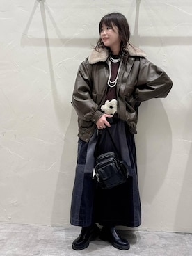 「アイテム（ブルゾン）」を使った、akariさん（レディース・161cm・30代）の冬コーディネート