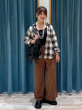 「BAYFLOW（ベイフロー）のマルチパールネックレス（ネックレス）」を使った、akariさん（レディース・161cm）の夏コーディネート