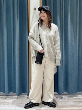 「BAYFLOW（ベイフロー）のマルチパールネックレス（ネックレス）」を使った、akariさん（レディース・161cm）の秋コーディネート