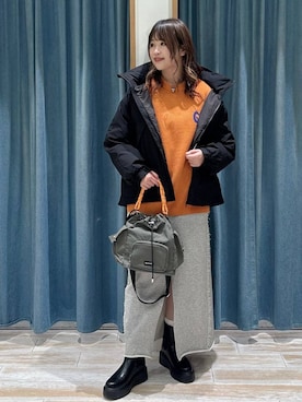 「体型カバー」｜「アイテム（アクセサリー）」を使った、akariさん（レディース・161cm）の冬コーディネート