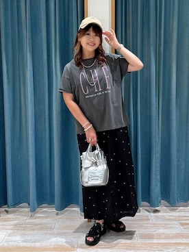 「アイテム（帽子）」を使った、akariさん（レディース・161cm・30代）の夏コーディネート