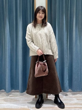 「アイテム（ネックレス）」を使った、akariさん（レディース・161cm・30代）の冬コーディネート