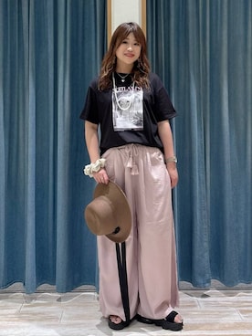 「BAYFLOW（ベイフロー）のアイテム（帽子）」を使った、akariさん（レディース・161cm）の春コーディネート